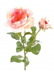 Rose de damas artificielle rosée