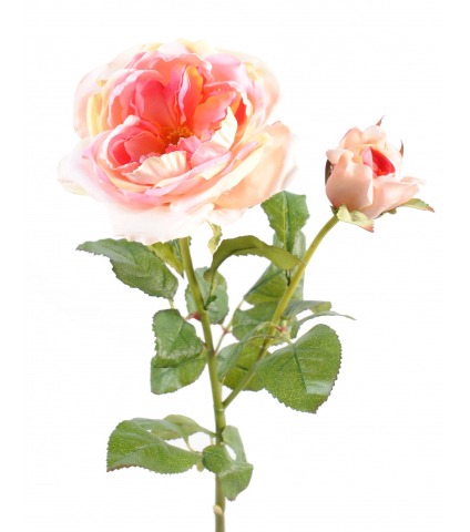 Rose de damas artificielle rosée