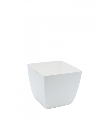 Pot plastique carré blanc curvo