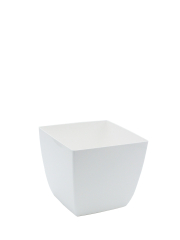 Pot plastique carré blanc curvo
