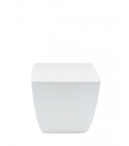Pot plastique carré blanc curvo