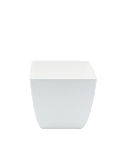 Pot plastique carré blanc curvo