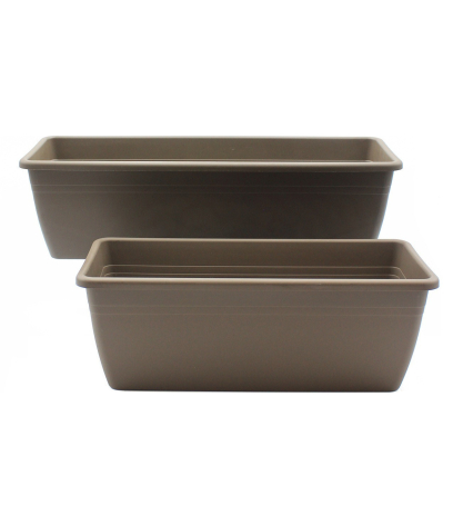 Jardinière rectangle gris taupe