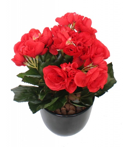 Bégonia artificiel rouge mini