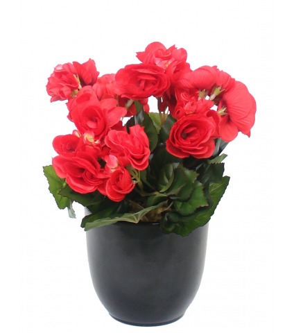 Bégonia artificiel rouge mini