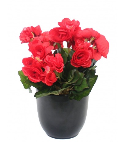 Bégonia artificiel rouge mini