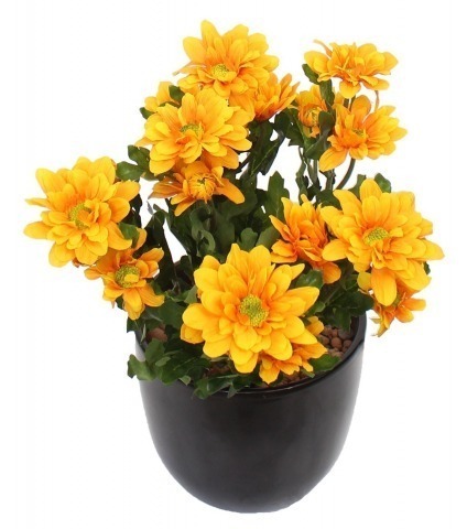 Chrysanthème artificiel jaune