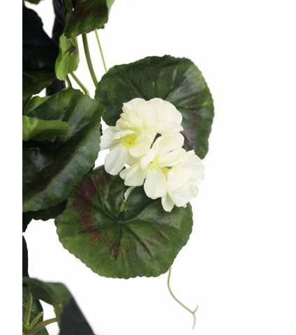 Chute de géranium artificielle blanche