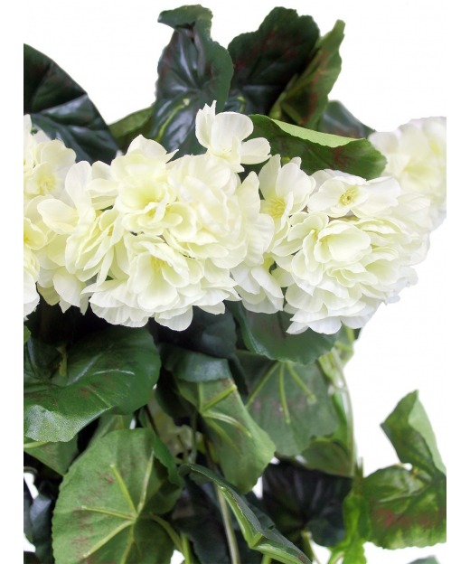 Plante fleurie artificielle Chute de Géranium - décoration d'intérieur - H.60cm blanc G1 main image 1