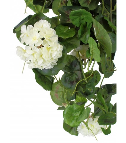 Chute de géranium artificielle blanche