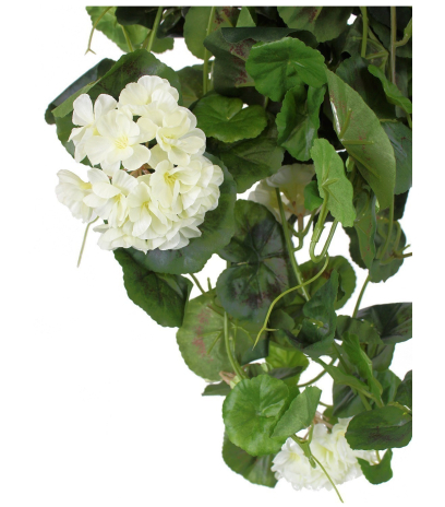 Chute de géranium artificielle blanche