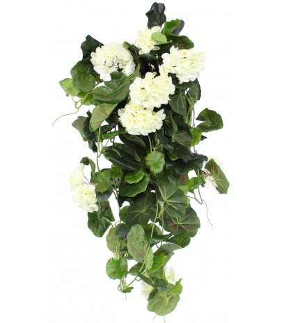 Chute de géranium artificielle blanche