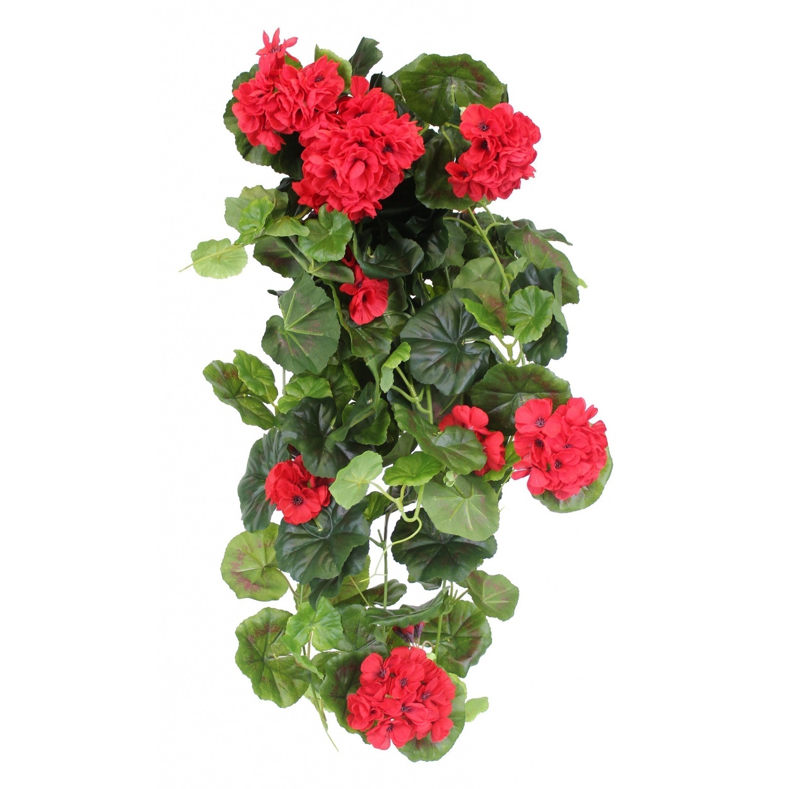 Plante tombante artificielle Géranium roses en pot
