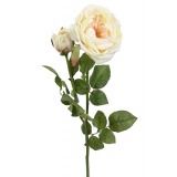 Rose de damas artificielle blanc crème