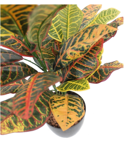 Croton artificiel vert et jaune