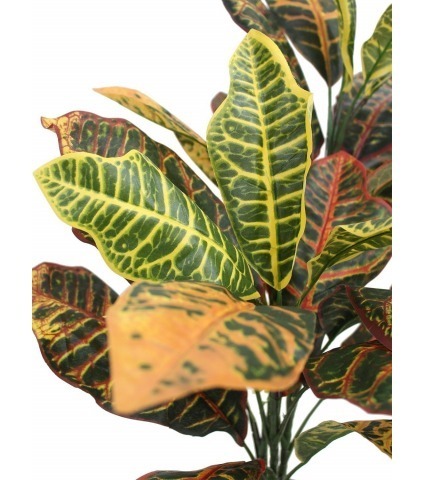 Croton artificiel vert et jaune
