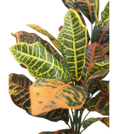 Croton artificiel vert et jaune