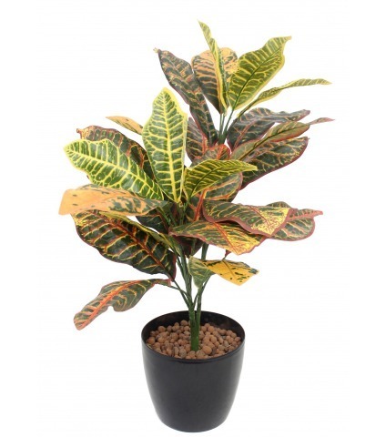 Croton artificiel vert et jaune