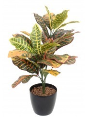 Croton artificiel vert et jaune