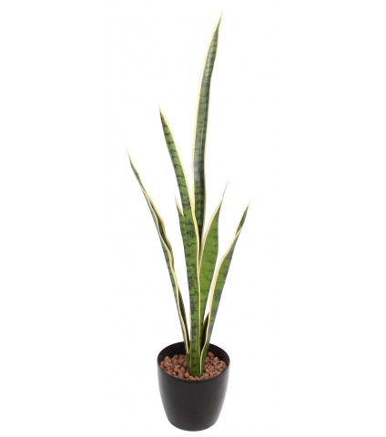 Sansevière artificielle verte et jaune