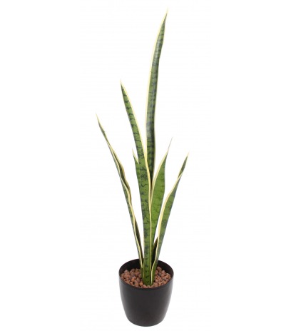 Sansevière artificielle verte et jaune