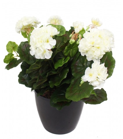 Grand géranium artificiel blanc