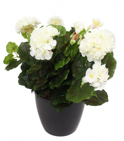 Grand géranium artificiel blanc