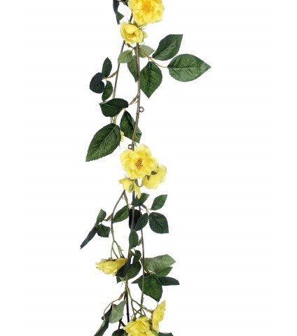 Fausse guirlande de roses jaunes