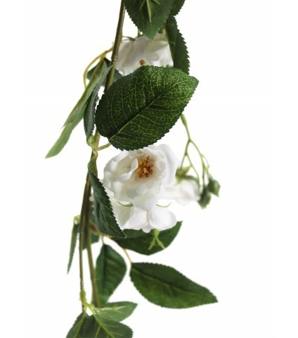 Fausse guirlande de roses blanches