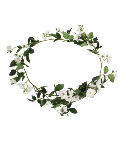 Fausse guirlande de roses blanches