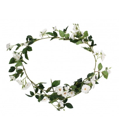 Fausse guirlande de roses blanches