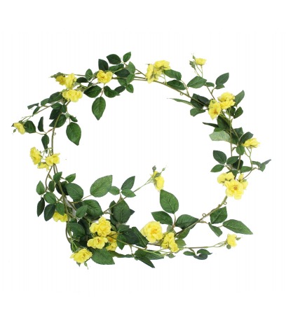 Fausse guirlande de roses jaunes