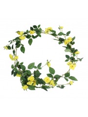Fausse guirlande de roses jaunes