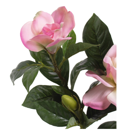 Branche de gardénia artificielle rose