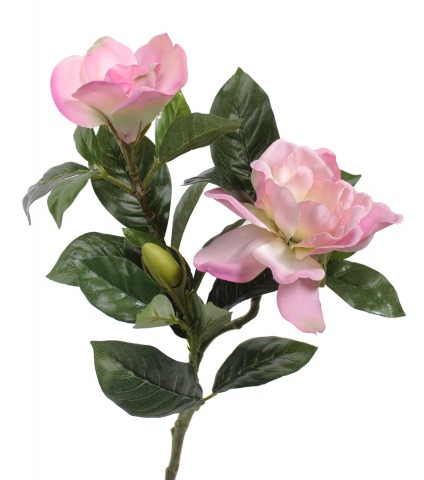 Branche de gardénia artificielle rose