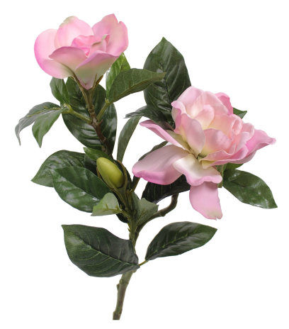 Branche de gardénia artificielle rose
