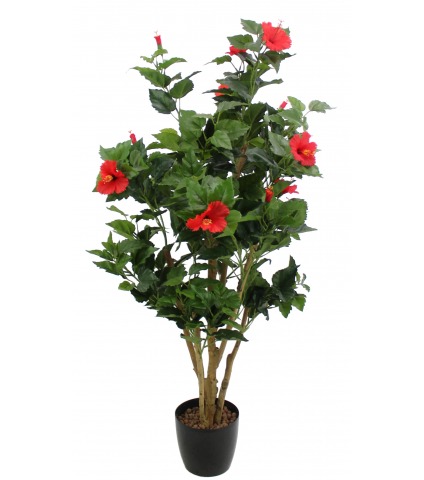 Hibiscus artificiel rouge