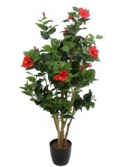 Hibiscus artificiel rouge