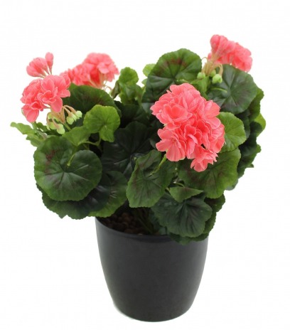 Grand géranium artificiel saumon