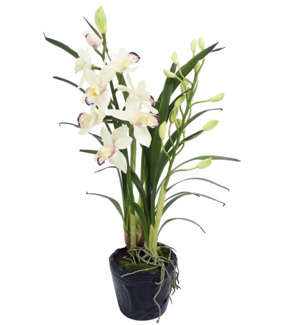 Cymbidium artificiel pot déco