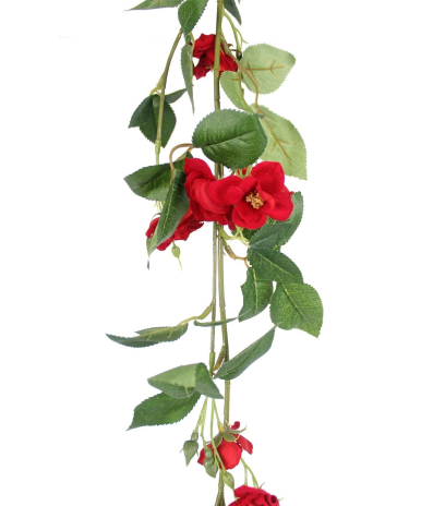 Fausse guirlande de roses rouges