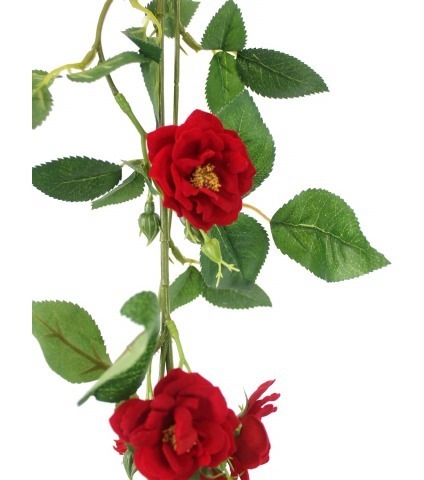Fausse guirlande de roses rouges