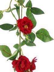 Fausse guirlande de roses rouges
