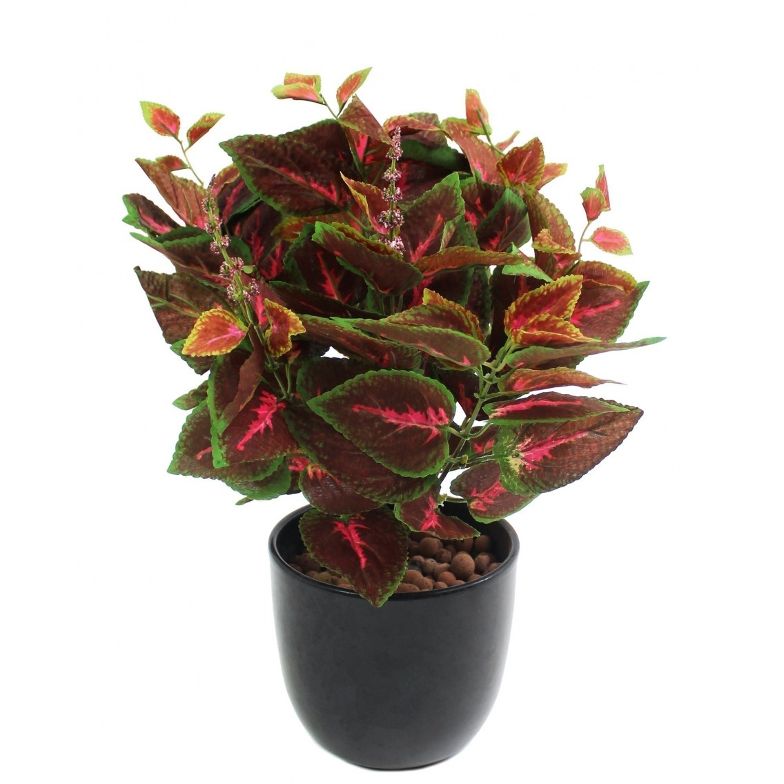 Plante coleus artificiel rouge sur piquet 40 cm - Plantes exotiques  artificielles - Artiplantes