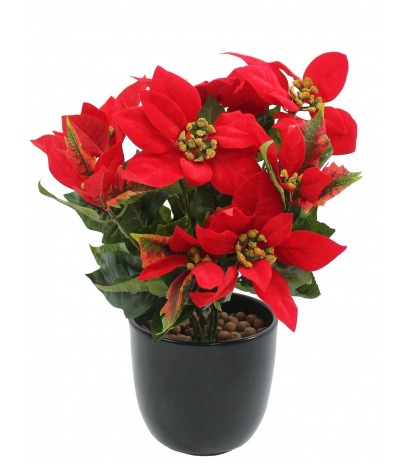 Poinsettia artificiel rouge