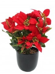 Poinsettia artificiel rouge