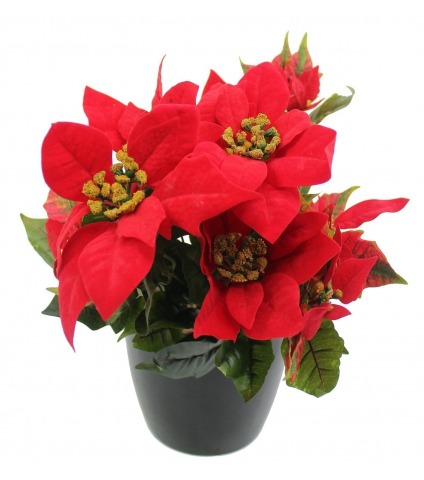 Poinsettia artificiel rouge
