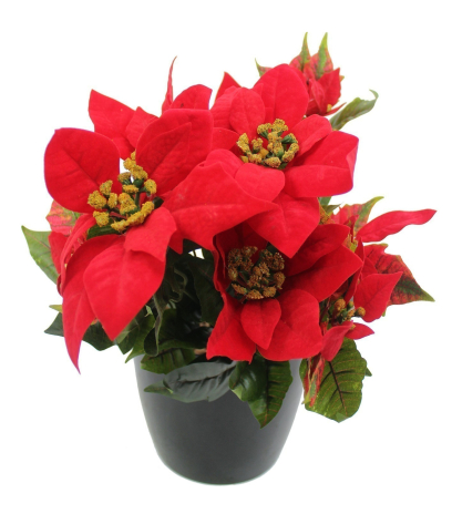 Poinsettia artificiel rouge