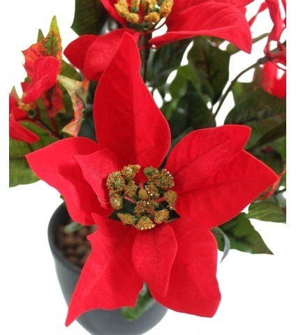 Poinsettia artificiel rouge