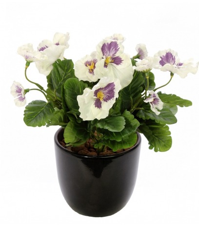 Pensée artificielle blanche et mauve